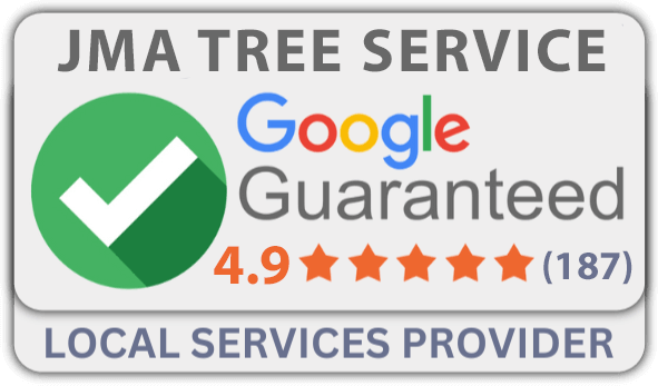 Google Guaranteed reviews badge for JMA Tree Service