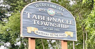 Tabernacle NJ Welcome sign